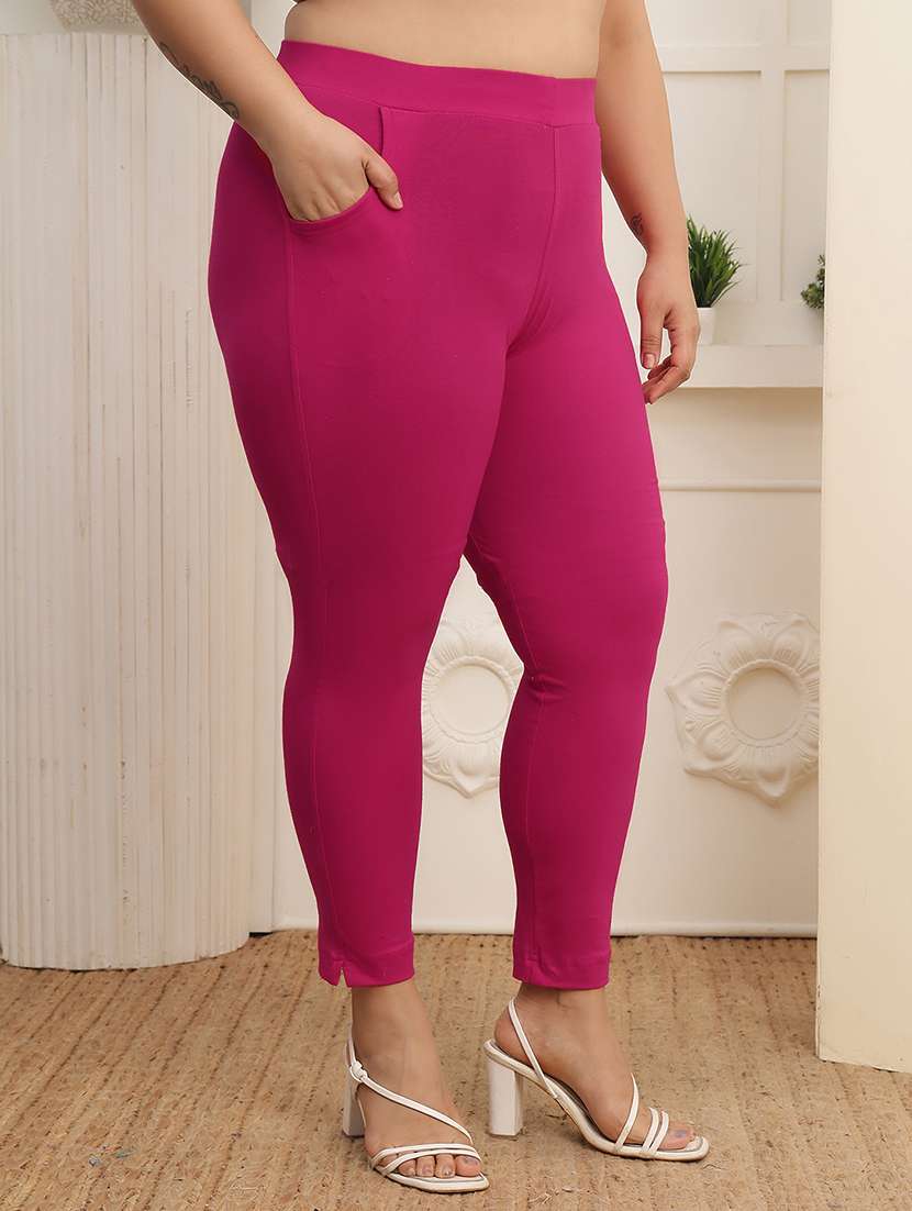women pack of 2 plus size solid mid rise legging - 22378084 -  Standard Image - 3