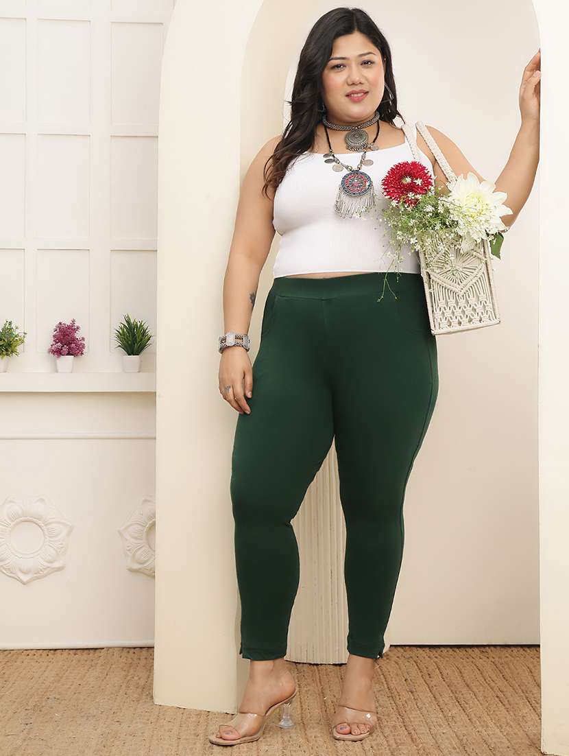 women pack of 2 plus size solid mid rise legging - 22378101 -  Standard Image - 5
