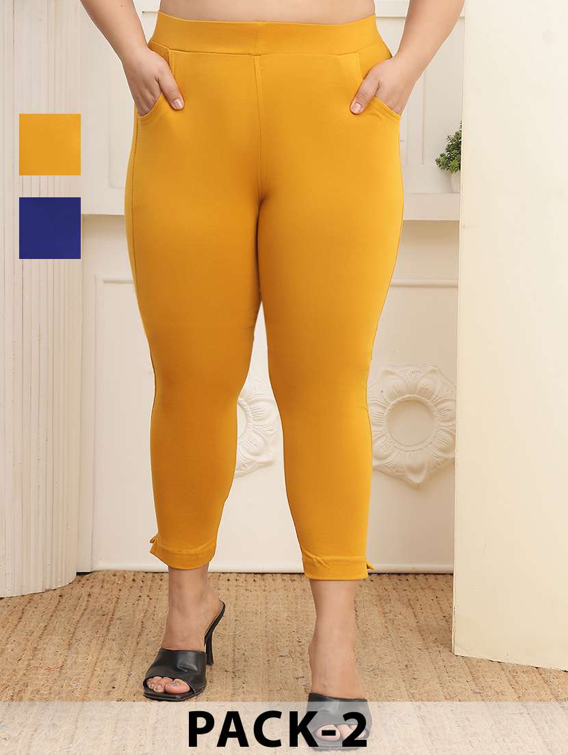 women pack of 2 plus size solid legging