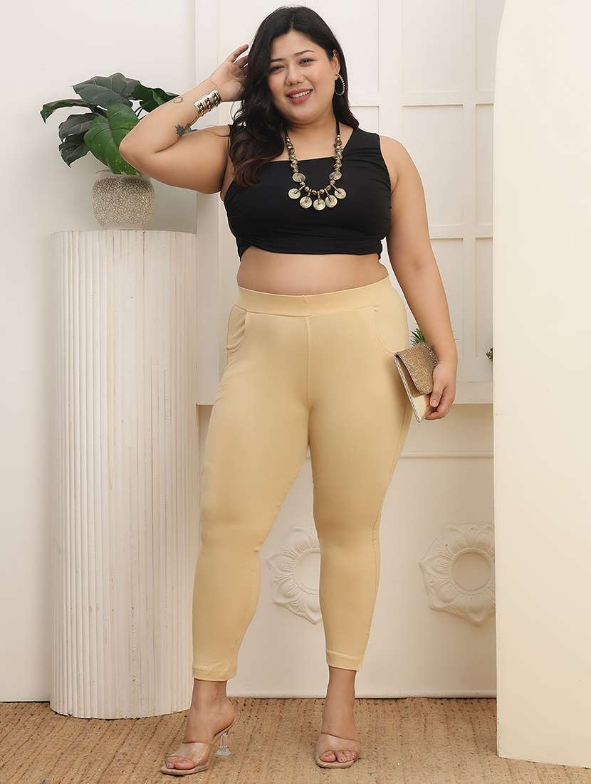 women pack of 2 plus size solid mid rise legging - 22378177 -  Standard Image - 5