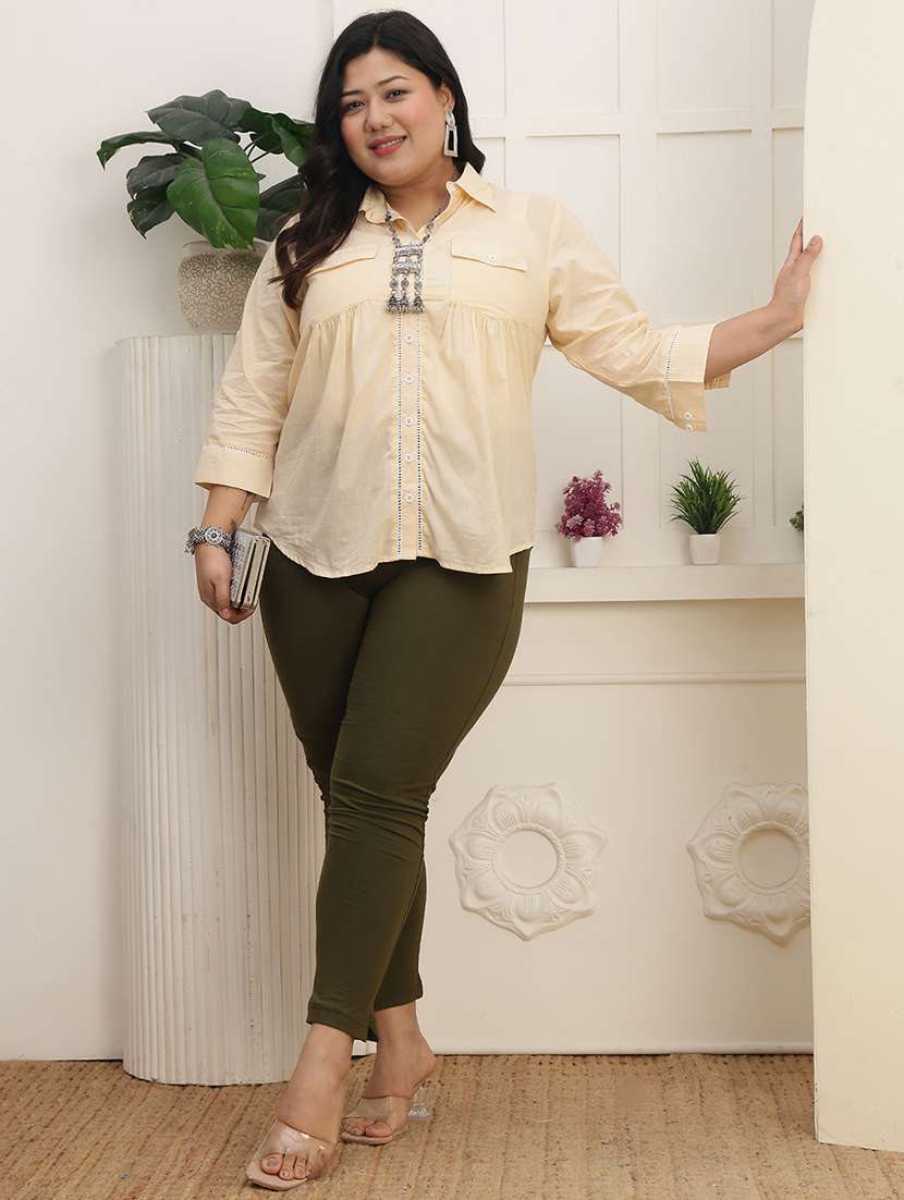 Women Pack Of 2 Plus Size Solid Mid Rise Legging - 22378180 -  Standard Image - 5