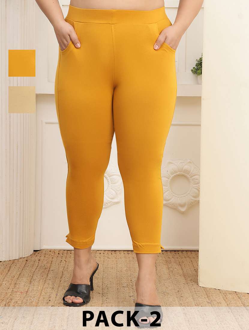 women pack of 2 plus size solid legging