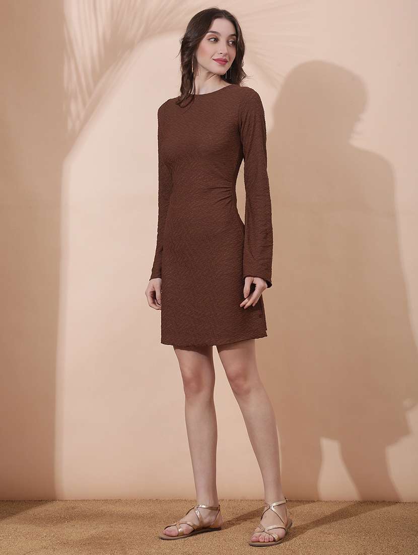 women solid bell sleeve bodycon dress - 22378252 -  Standard Image - 3