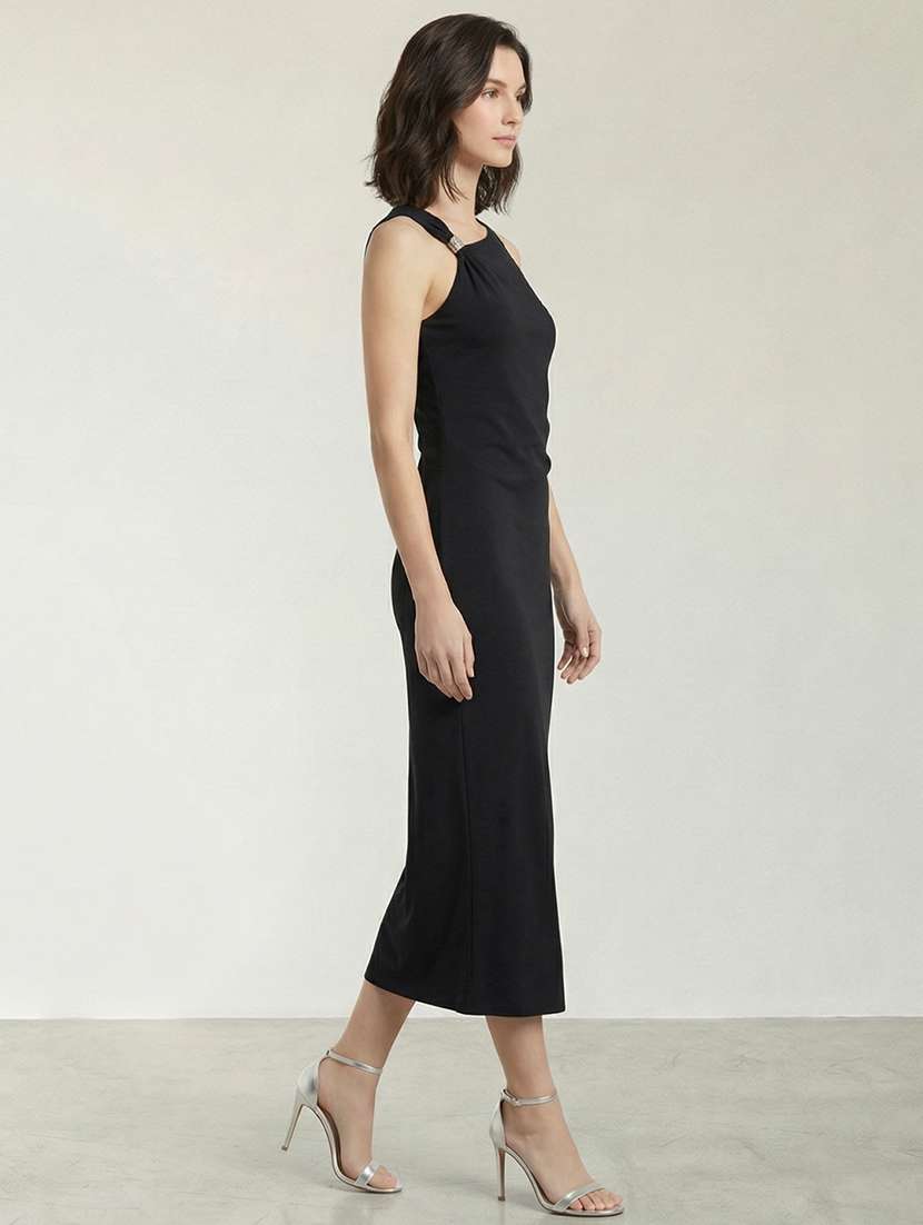 women solid single shoulder bodycon dress - 22378253 -  Standard Image - 3