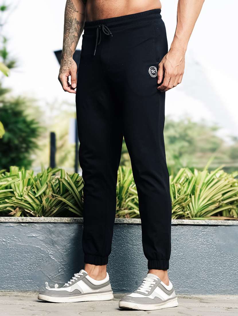 men solid mid rise track pant - 22378284 -  Standard Image - 3