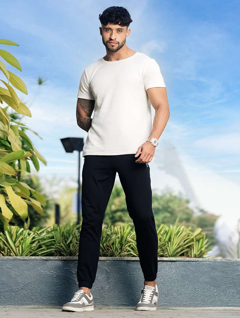 men solid mid rise track pant - 22378284 -  Standard Image - 5