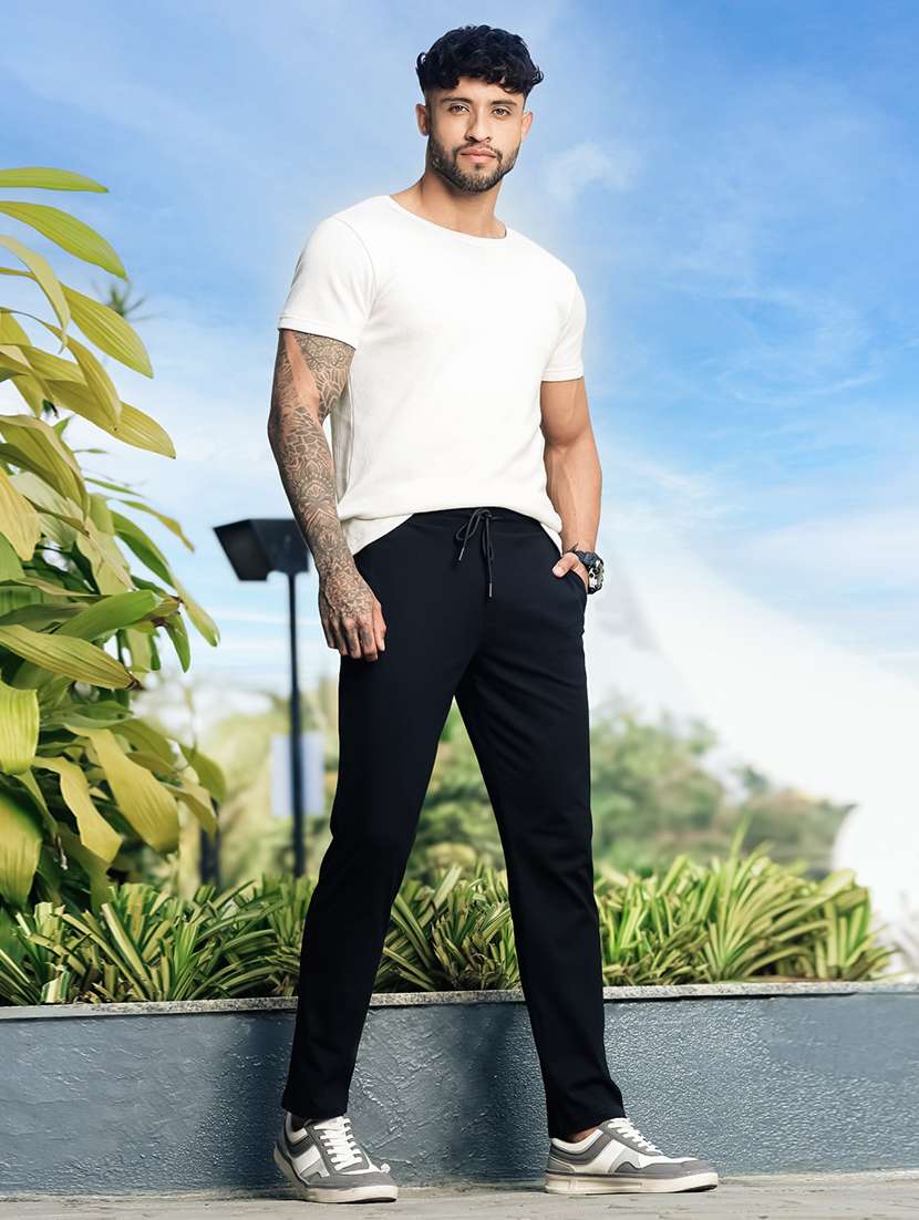 men solid mid rise track pant - 22378289 -  Standard Image - 5