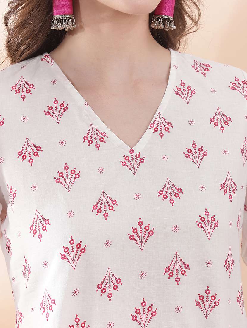 women printed short sleeve kurta palazzo with dupatta set - 22378309 -  Standard Image - 5