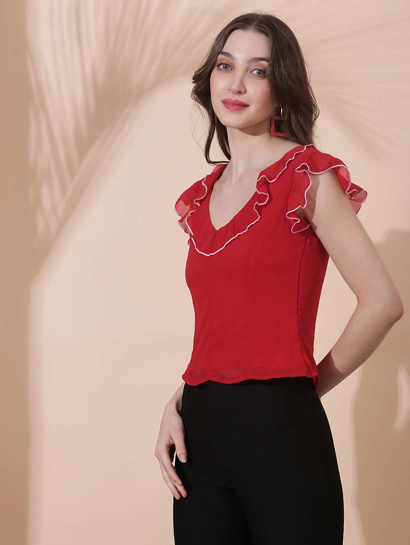 women solid sleeveless crop top