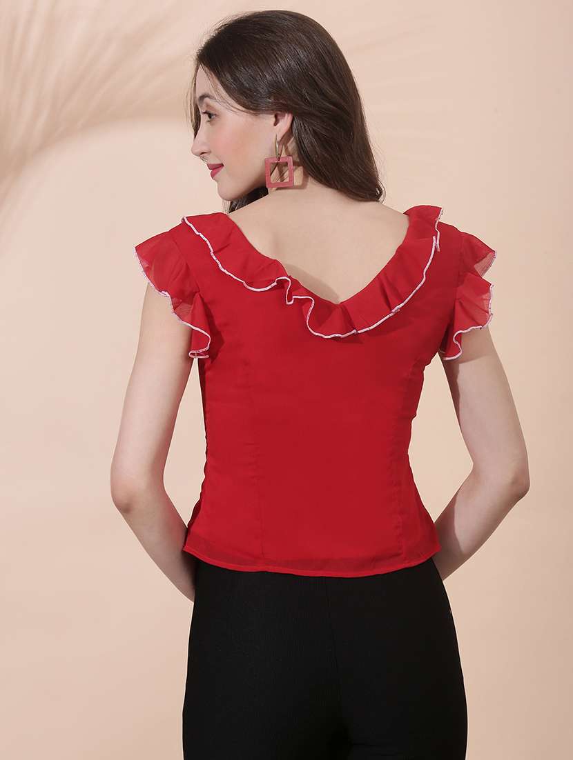 women solid sleeveless crop top - 22378315 -  Standard Image - 3