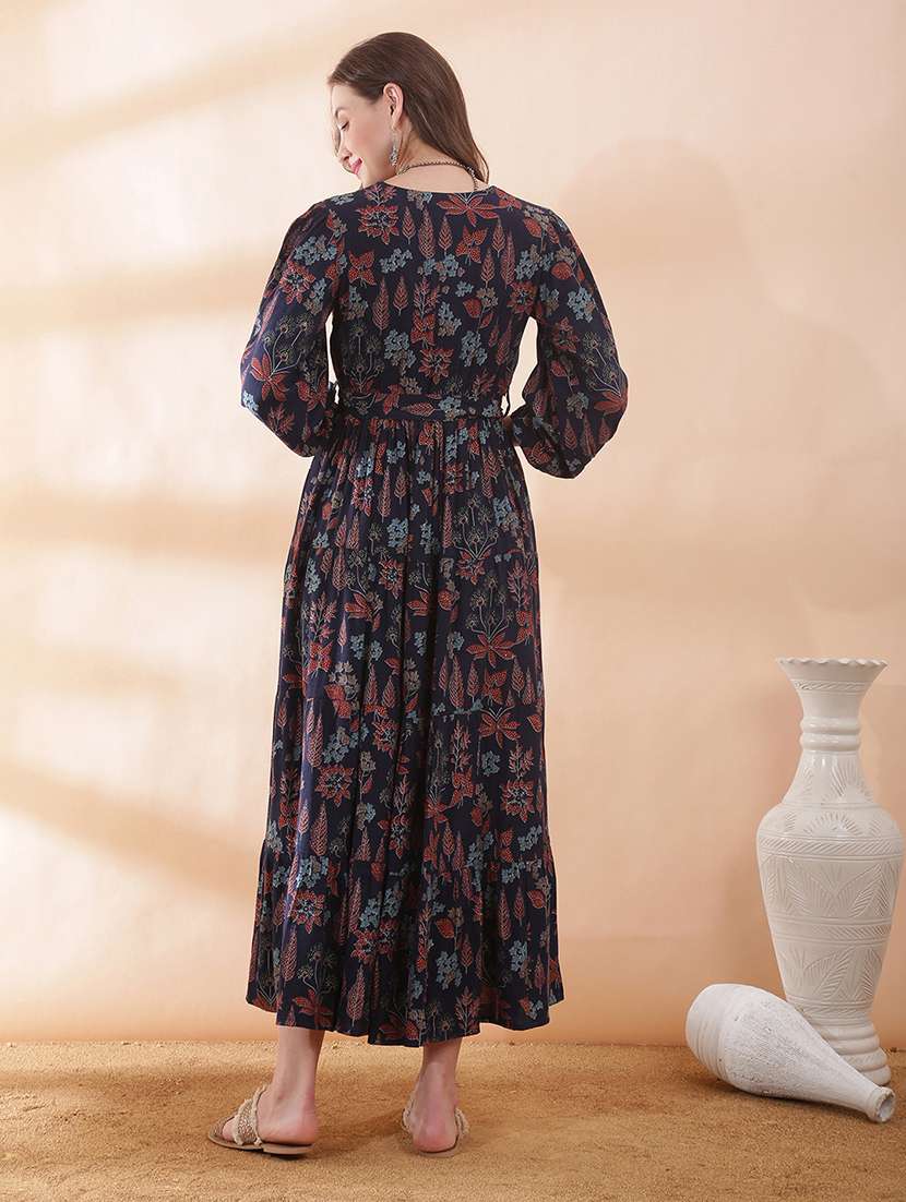 women floral puff sleeve tiered maxi dress - 22378329 -  Standard Image - 3