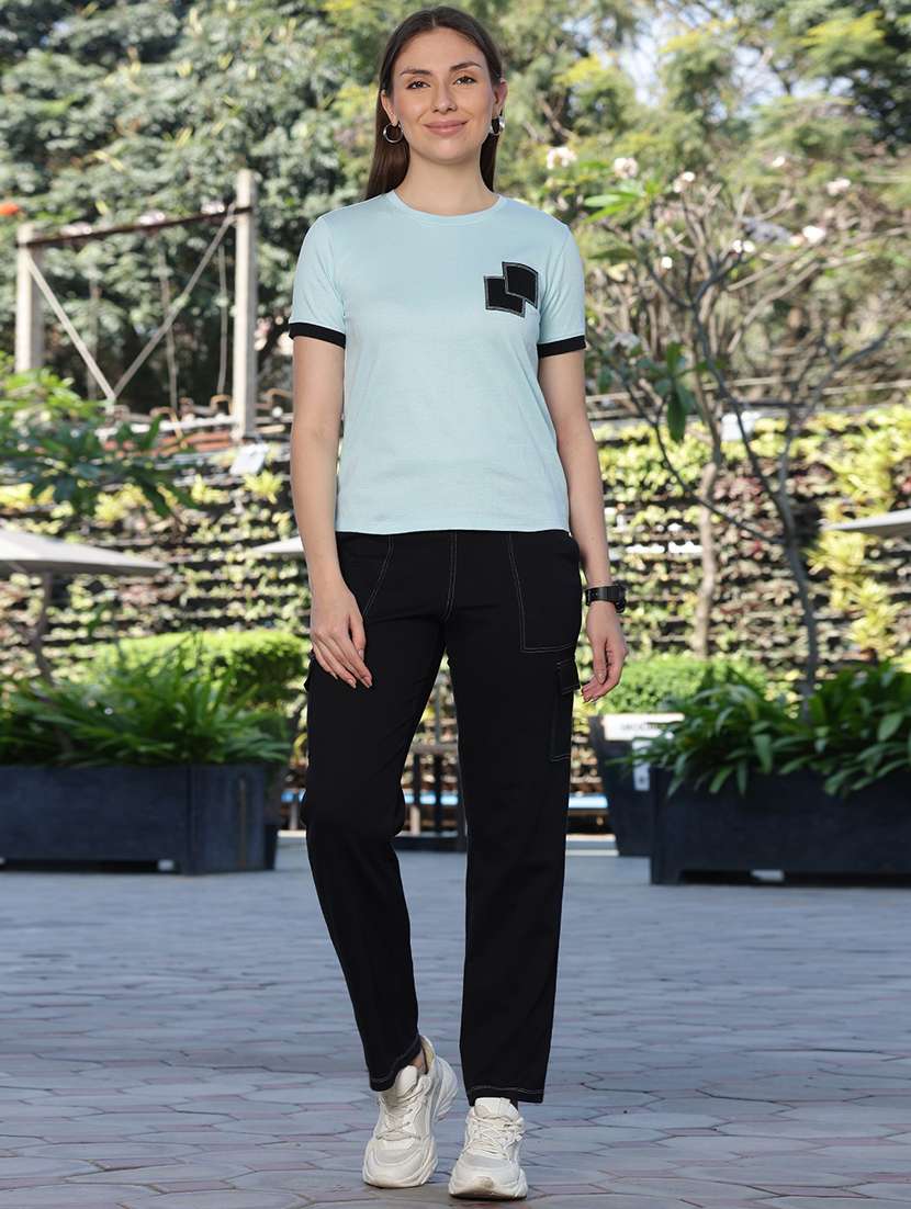 women printed t-shirt & trouser co-ord set