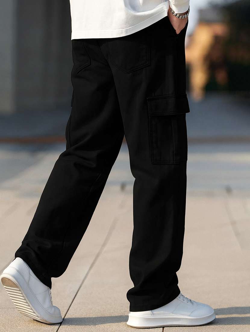 men solid mid rise relaxed fit cargo - 22378553 -  Standard Image - 3