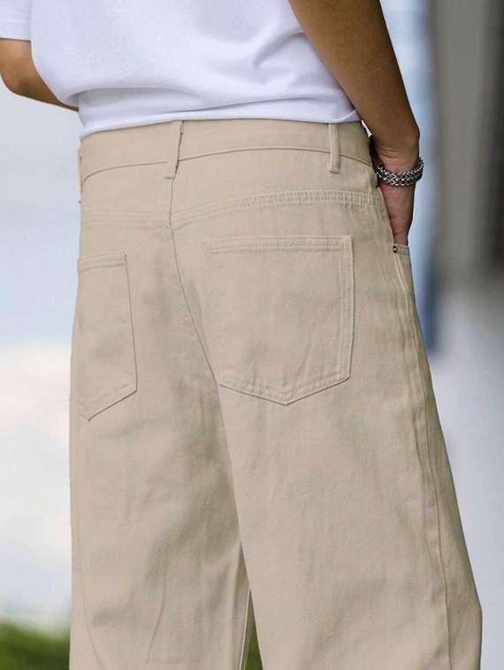 men plain mid rise full length baggy jeans - 22378558 -  Standard Image - 5