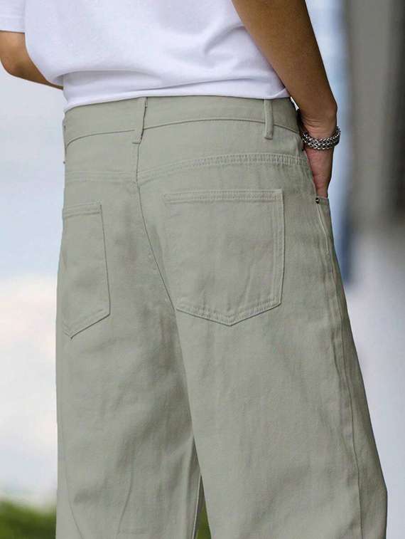 men plain mid rise full length baggy jeans - 22378559 -  Standard Image - 5