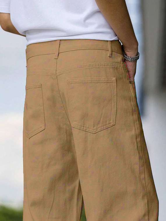 men plain mid rise full length baggy jeans - 22378560 -  Standard Image - 5