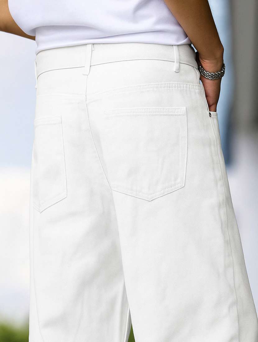 men plain mid rise full length baggy jeans - 22378561 -  Standard Image - 5