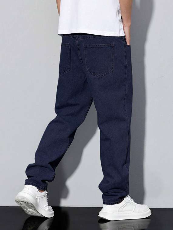 men plain mid rise full length relaxed fit jeans - 22378564 -  Standard Image - 5