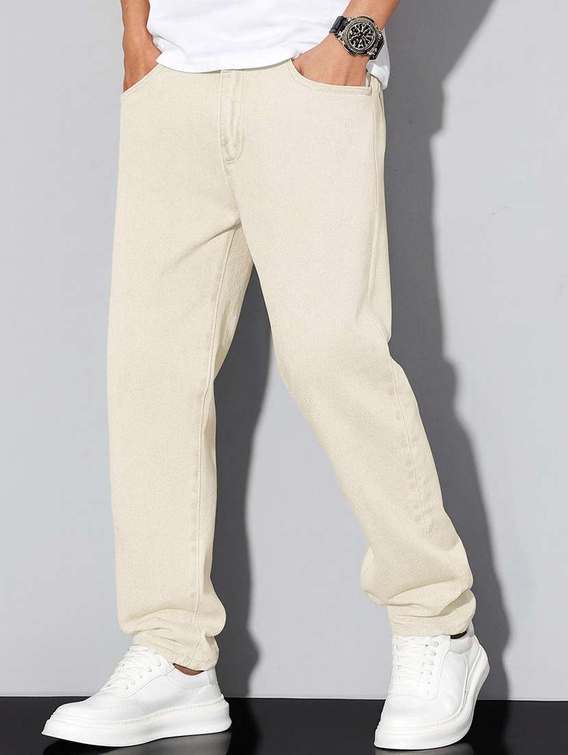 men plain mid rise full length relaxed fit jeans - 22378565 -  Standard Image - 3