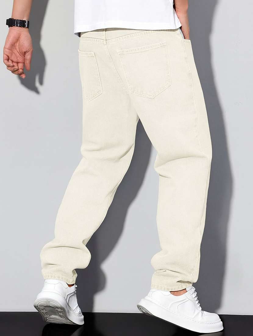 men plain mid rise full length relaxed fit jeans - 22378565 -  Standard Image - 5