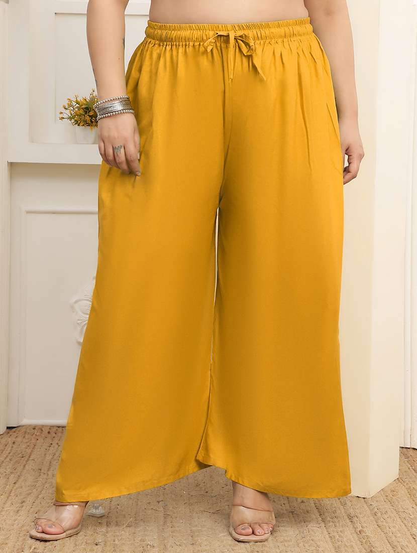 women plus size solid palazzo