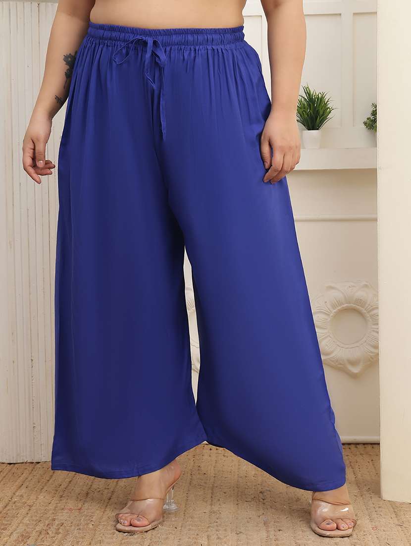 women plus size solid palazzo