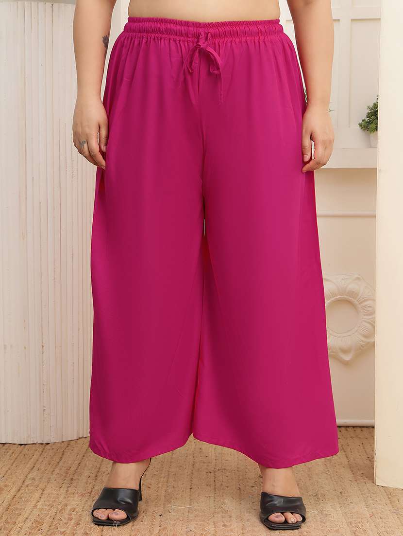 women plus size solid palazzo