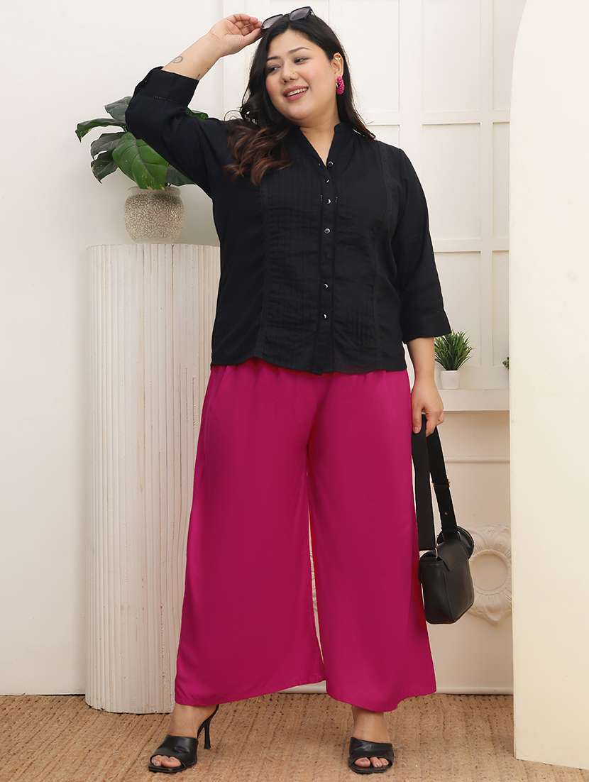 women plus size solid palazzo - 22378725 -  Standard Image - 5