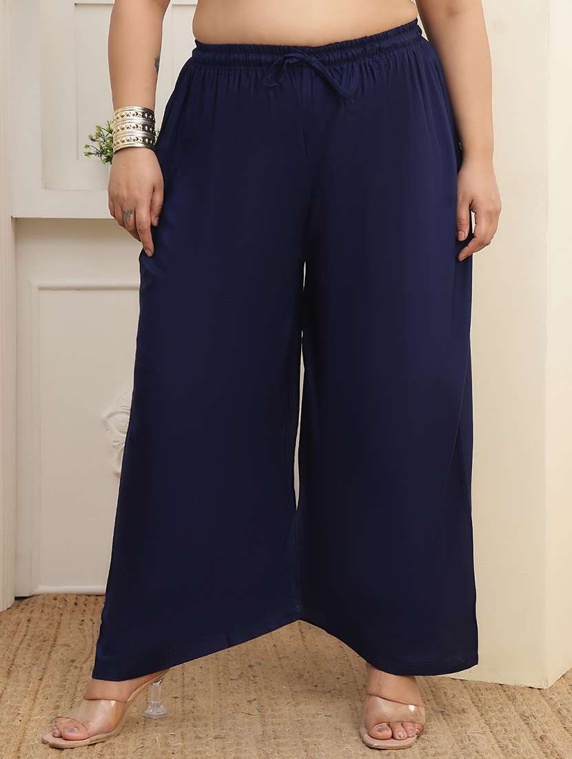 women plus size solid palazzo