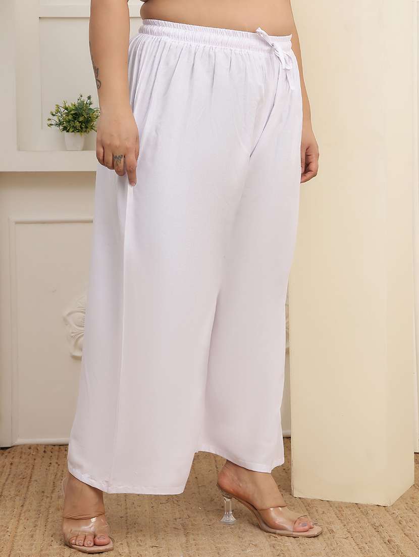 women pack of 2 plus size solid palazzo - 22378760 -  Standard Image - 3