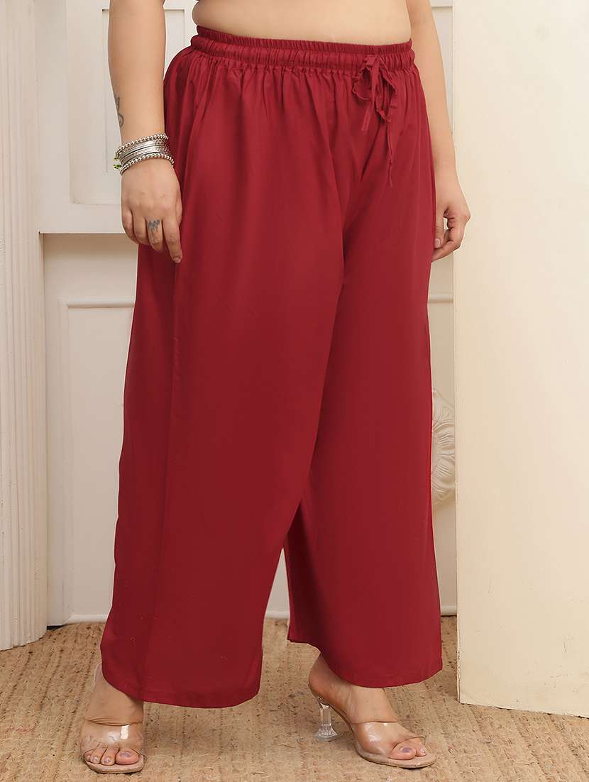 multi colored rayon palazzos - 22378824 -  Standard Image - 3
