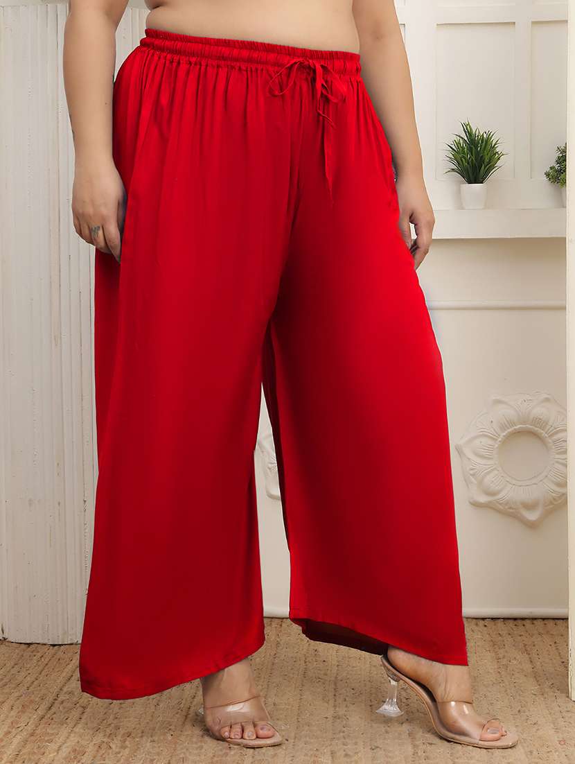 multi colored rayon palazzos - 22378852 -  Standard Image - 3