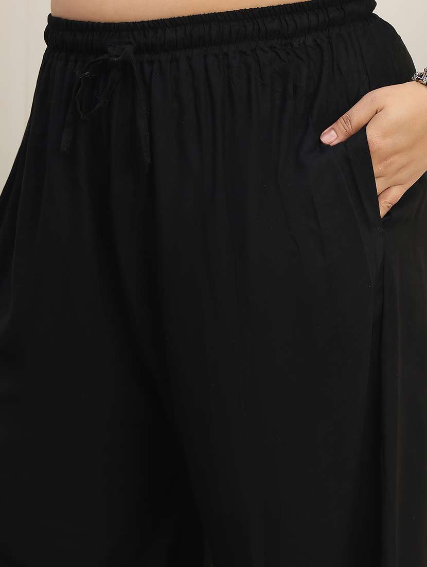 women pack of 2 plus size solid palazzo - 22379003 -  Standard Image - 5