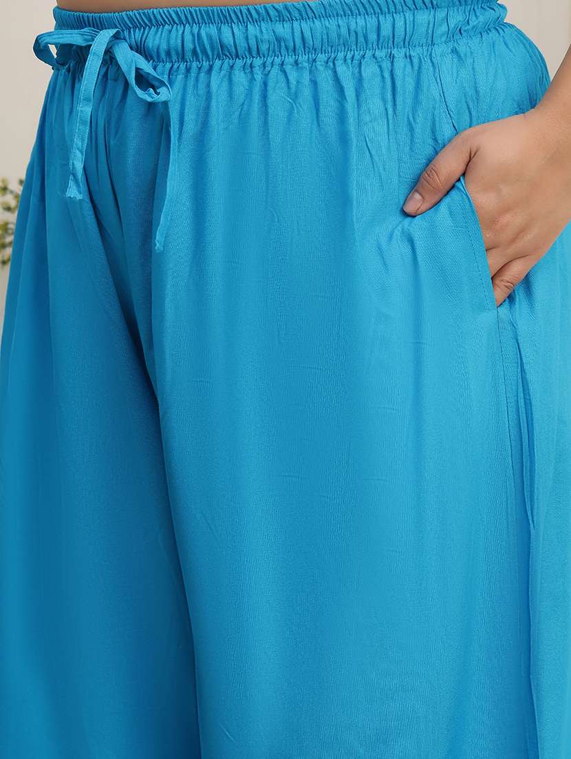 women pack of 2 plus size solid palazzo - 22379035 -  Standard Image - 5