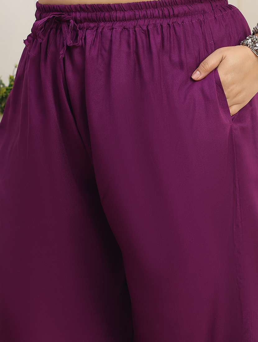 women pack of 2 plus size solid palazzo - 22379058 -  Standard Image - 5