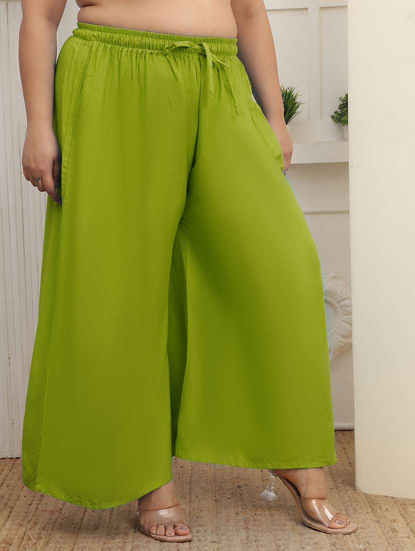 women pack of 2 plus size solid palazzo - 22379095 -  Standard Image - 3