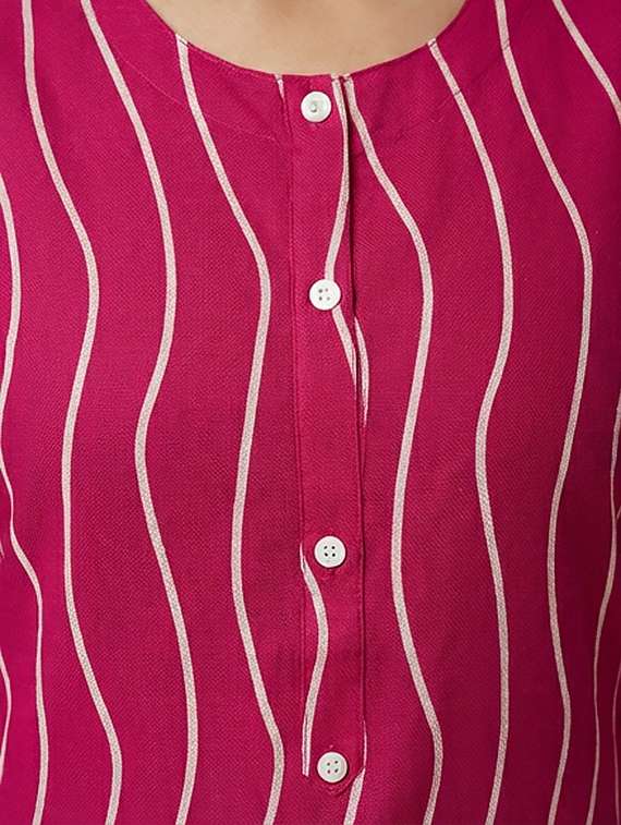 women printed three quarter sleeve kurta - 22379102 -  Standard Image - 3
