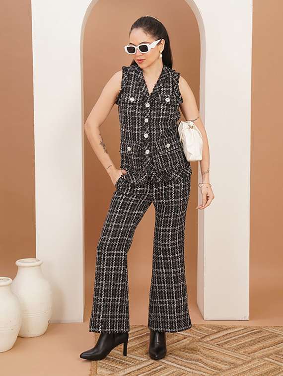 women self designed top and trouser co-ord set
