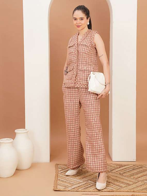 women self designed top and trouser co-ord set