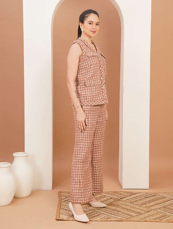 women self designed top and trouser co-ord set - 22379175 -  Standard Image - 3