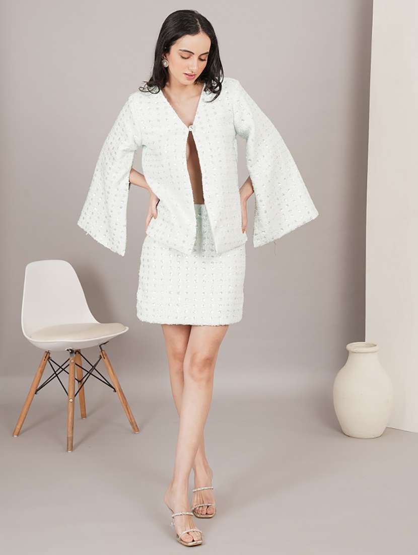 women self designed blazer and skirt co-ord set - 22379198 -  Standard Image - 3