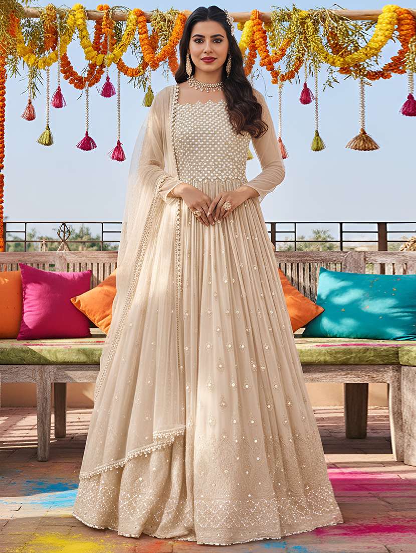 women solid with work semi-stitched suit set