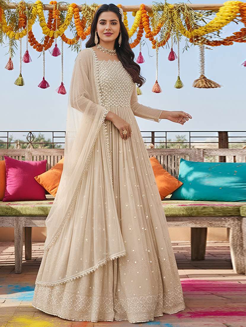 women solid with work semi-stitched suit set - 22379275 -  Standard Image - 3