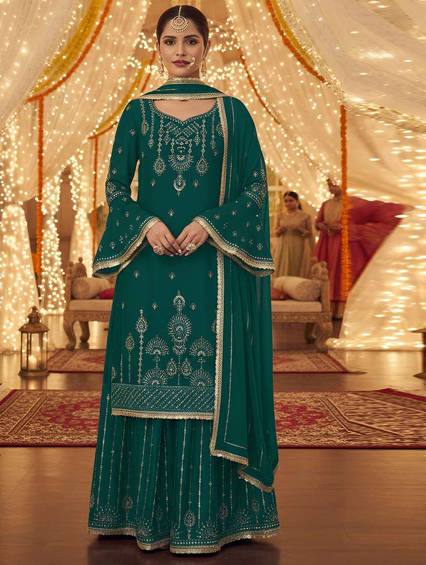 women solid with work semi-stitched suit set