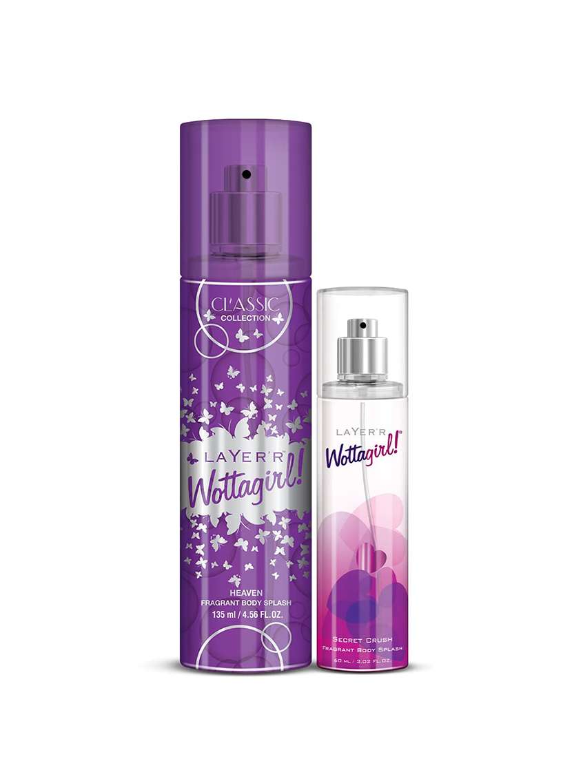 layer'r wottagirl classic collection heaven body splash 135ml with secret crush 60ml(pack of-2)