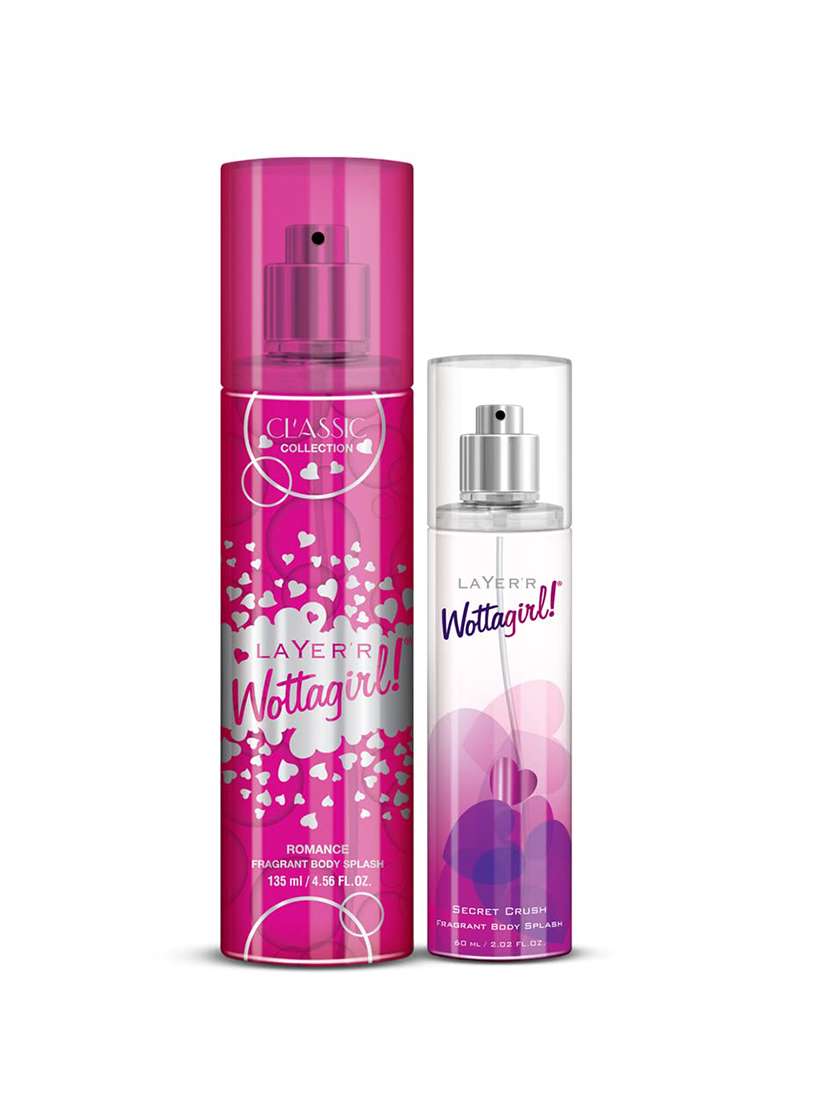layer'r wottagirl classic collection romance body splash 135ml with secret crush 60ml(pack of-2)