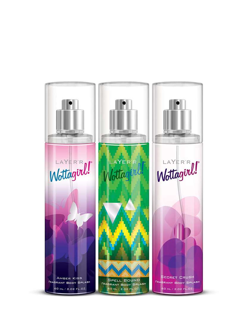 layer'r wottagirl secret crush spell boundamber kiss body spray for women, aquatic citrus; floral, 60 millilitre