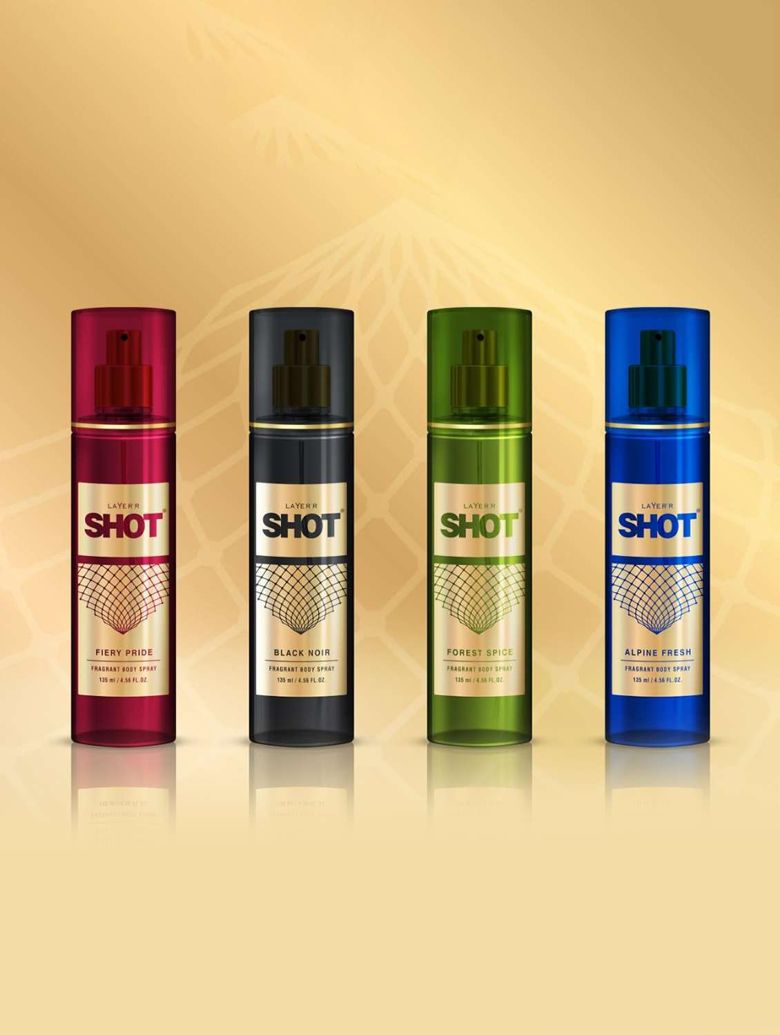  long lasting fragrance body spray  -  for men pack of 4
