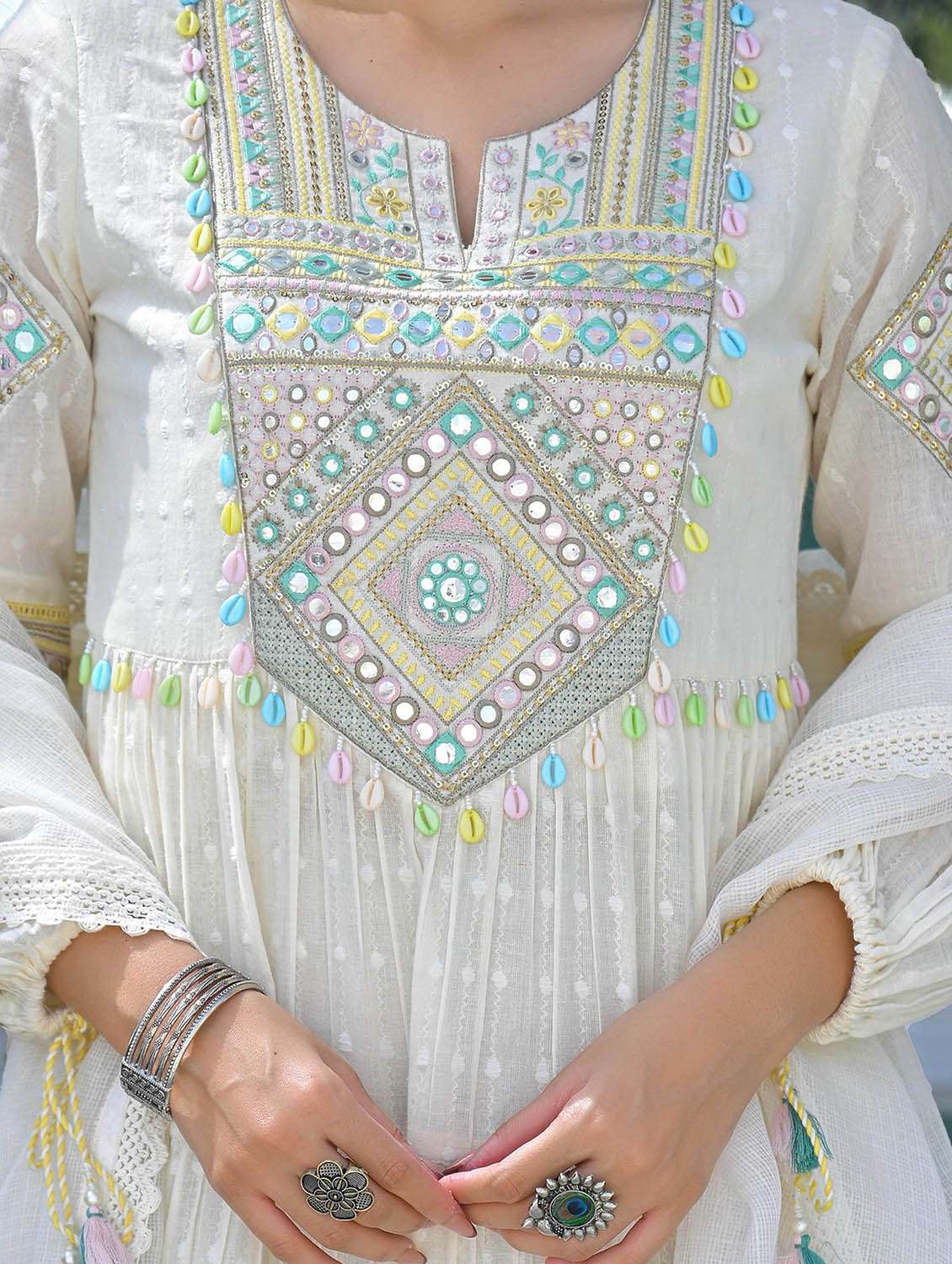 women self design three quarter sleeve kurta pant with dupatta set - 22379484 -  Standard Image - 5