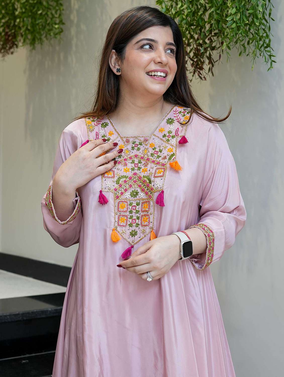 women solid with work long sleeve ethnic co-ord set - 22379626 -  Standard Image - 5